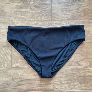 NWT J.Crew Scrunchie High-Rise Bikini Bottom Women's Size 3X Black Textured